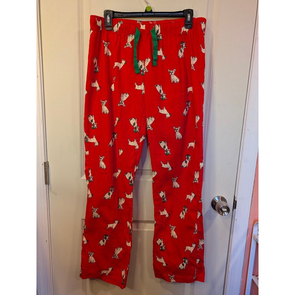 Women's Old Navy Dog Print Pajama Pants Red Medium